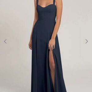 Jenny Yoo Collection Navy Luxe Chiffon Harris Dress